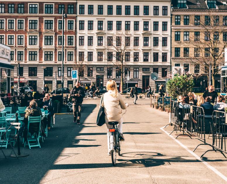 Biking in The Meatpacking District in Copenhagen