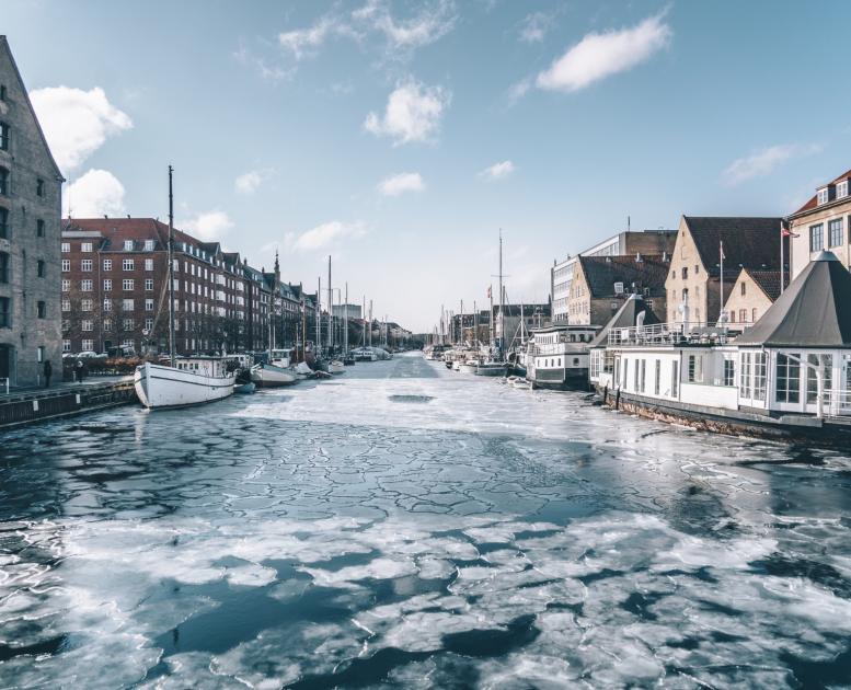 Frozen canals in Copenhagen